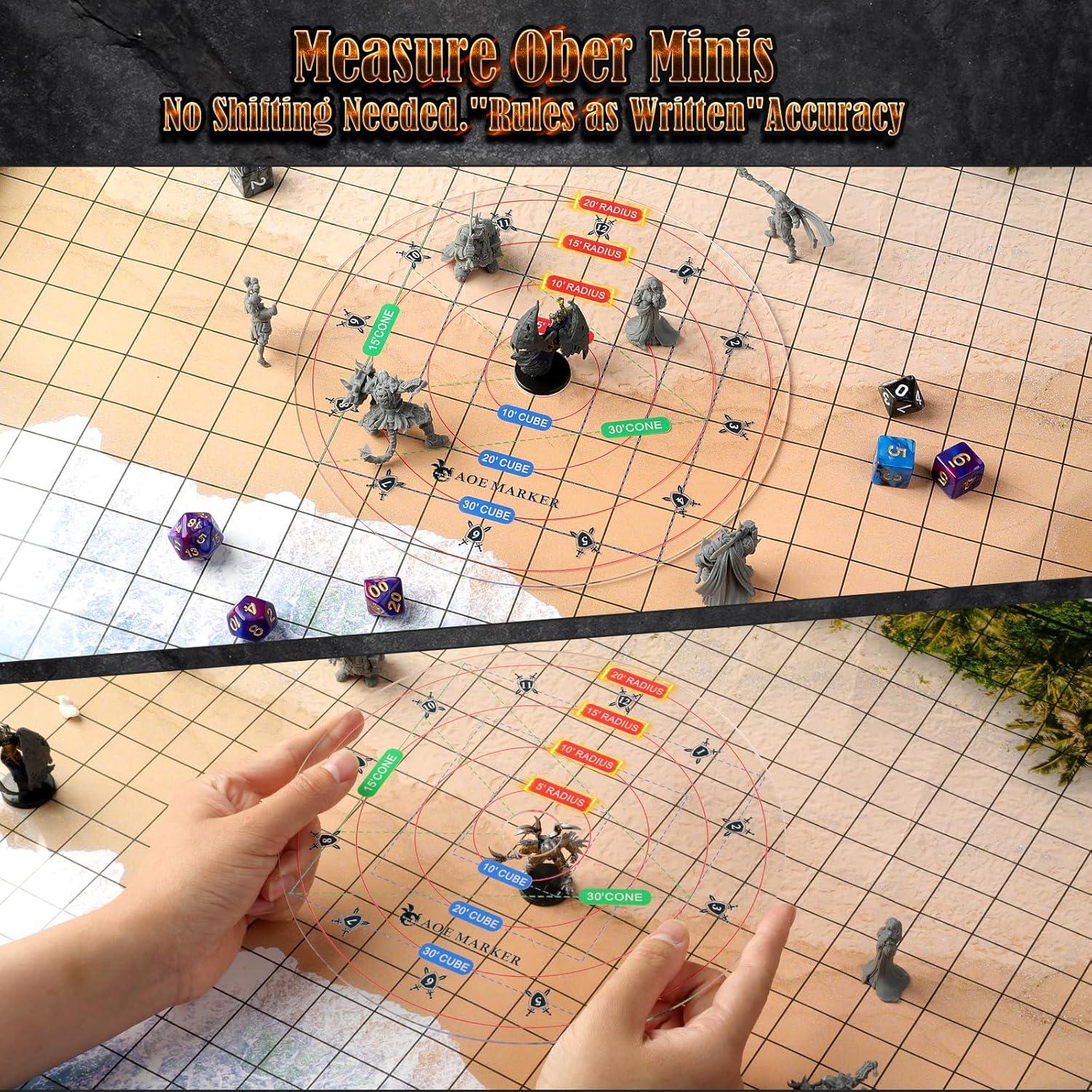 Plantilla de Hechizo D&D Grajar 30cm AOE Acrílica