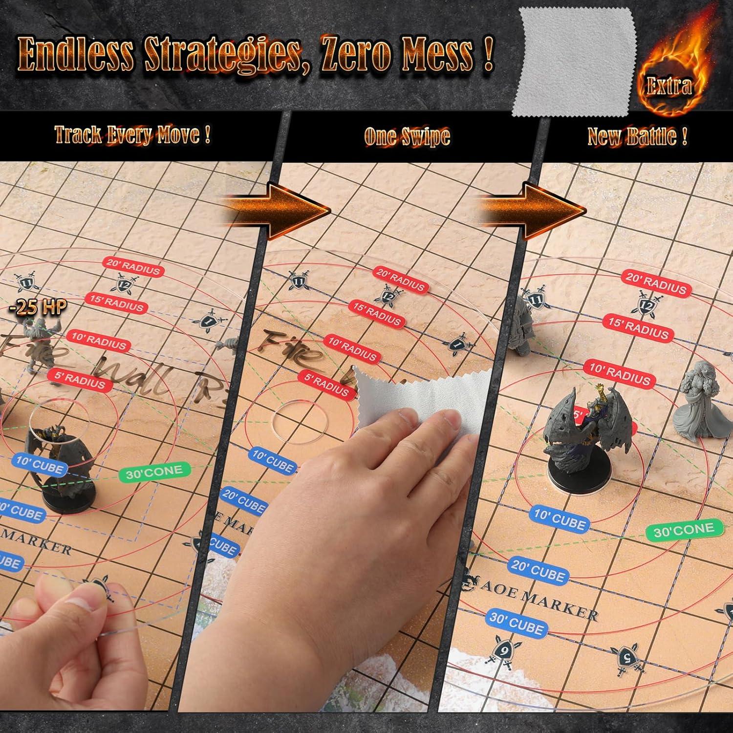 Plantilla de Hechizo D&D Grajar 30cm AOE Acrílica