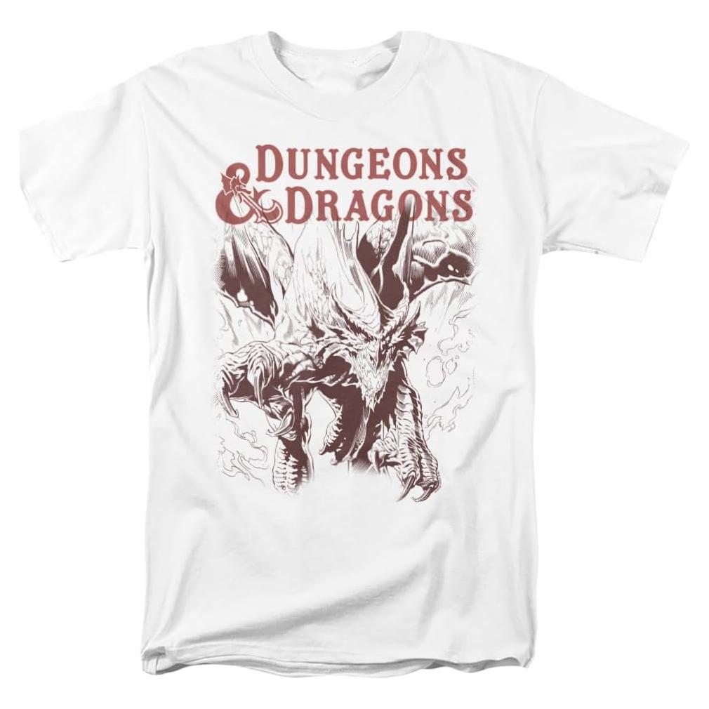 Dungeons & Dragons Striking Dragon Unisex Adult T-Shirt White