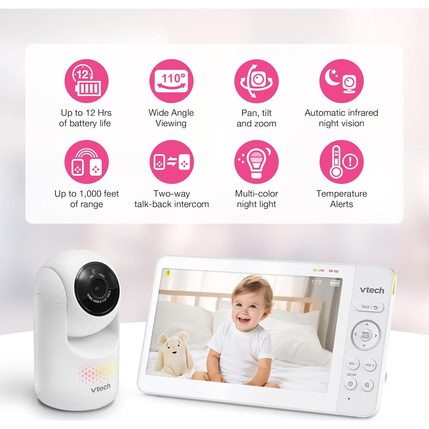 Monitor de Bebé VTech HQ Max Avanzado 7" Pantalla IPS