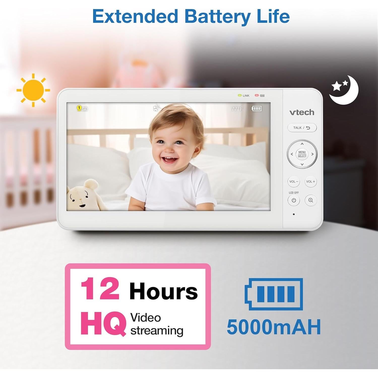 Monitor de Bebé VTech HQ Max Avanzado 7" Pantalla IPS