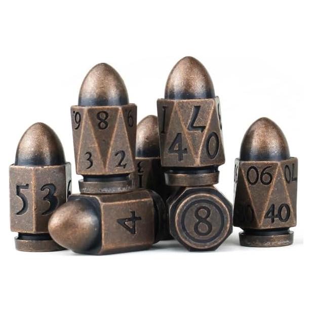 Dados Poliedricos de Metal HNCCESG para D&D - Cobre