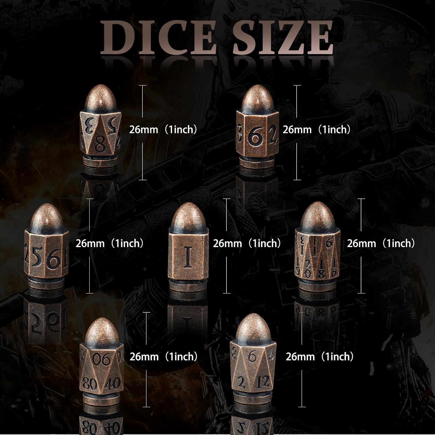 Dados Poliedricos de Metal HNCCESG para D&D - Cobre