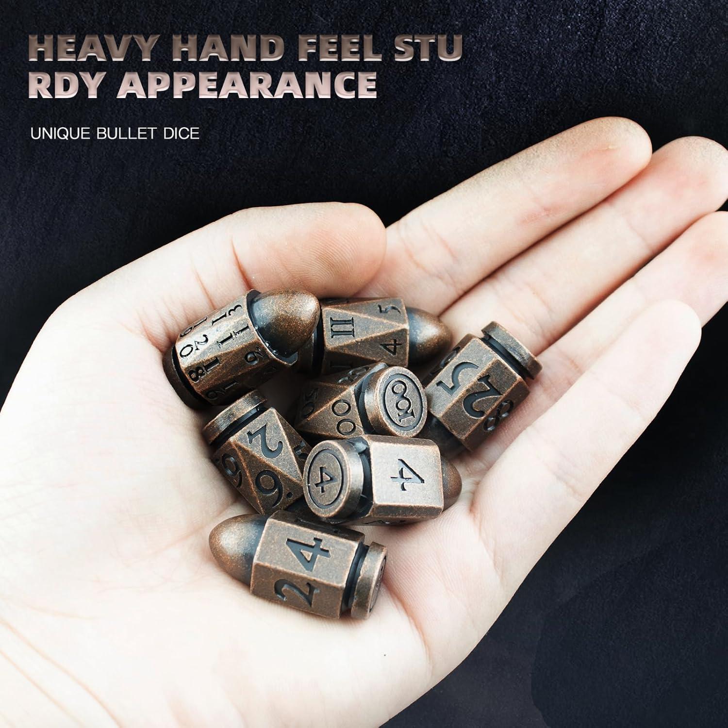 Dados Poliedricos de Metal HNCCESG para D&D - Cobre