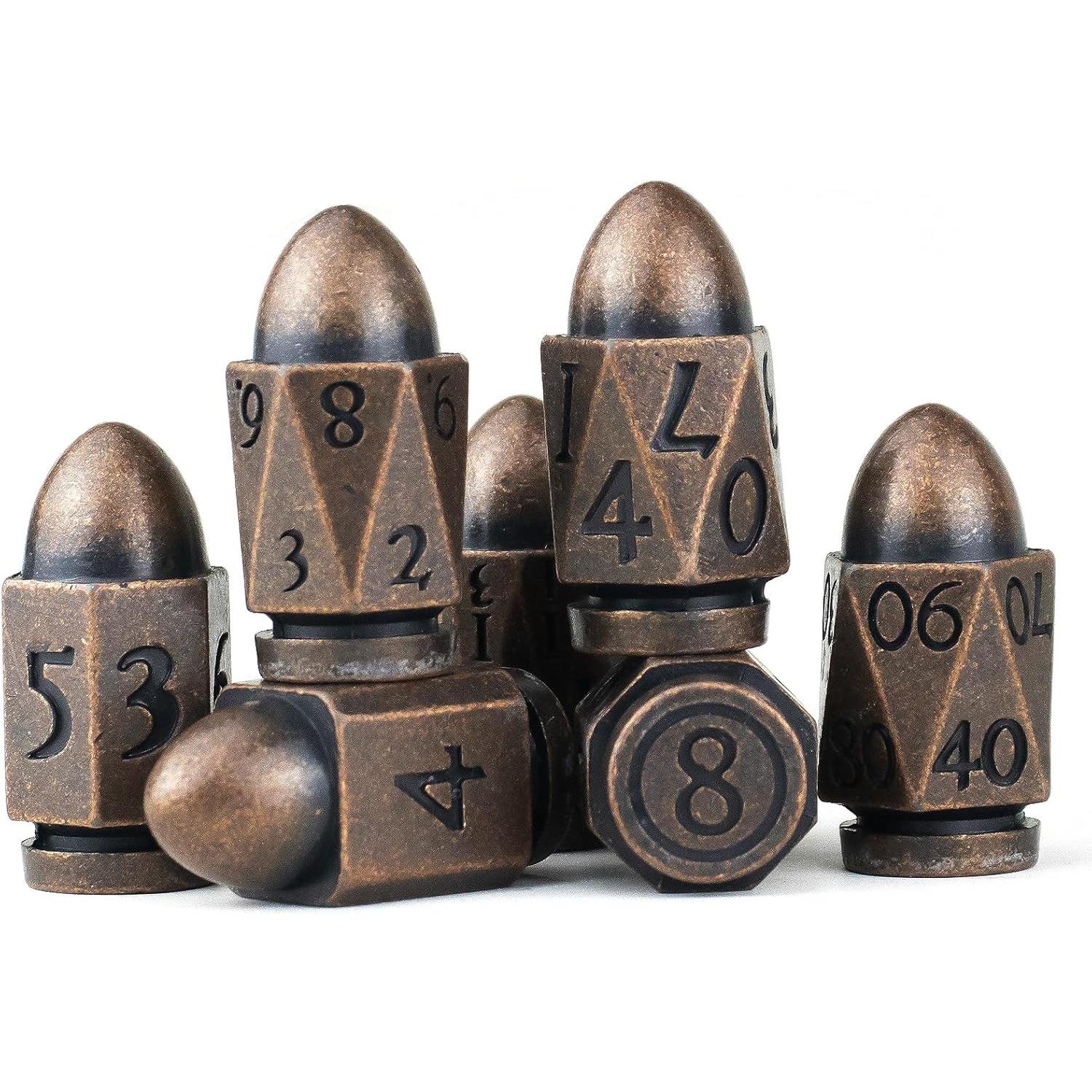Dados Poliedricos de Metal HNCCESG para D&D - Cobre