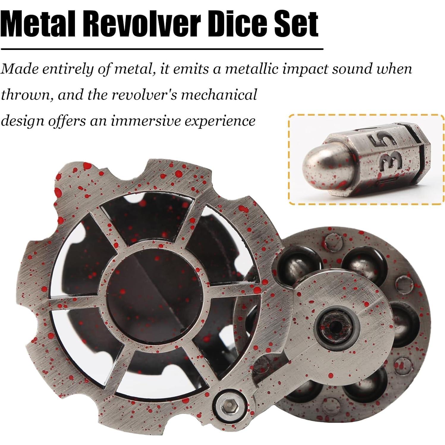 Juego de Dados de Metal Diceevil con Contenedor Revolver