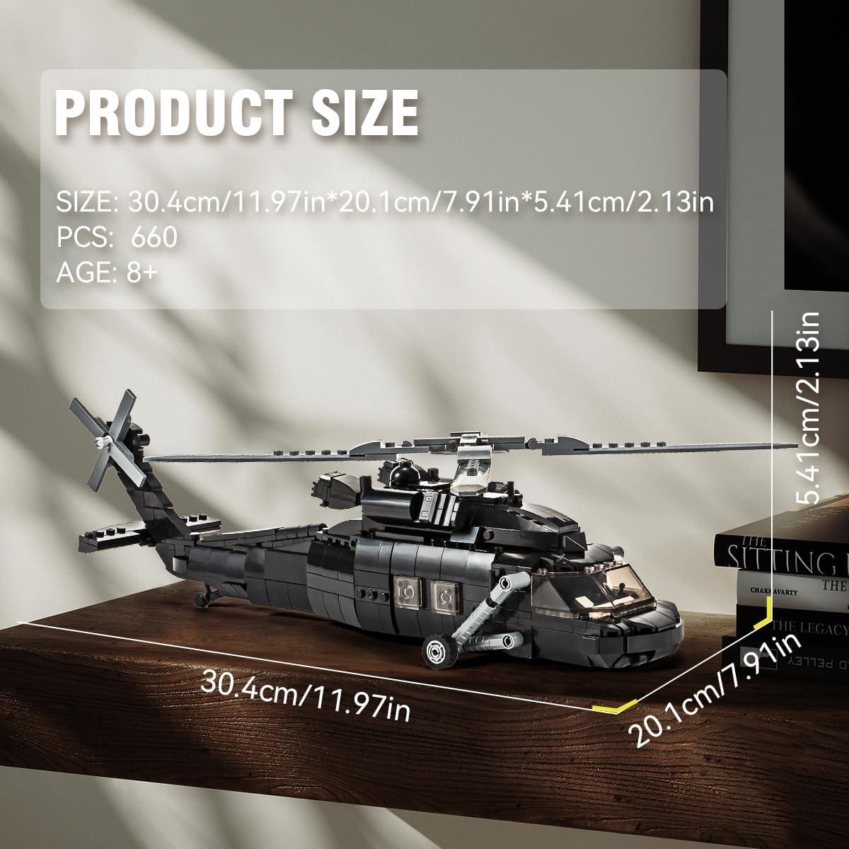 Helicóptero Black Hawk DAHONPA 692 Piezas Juguete Educativo