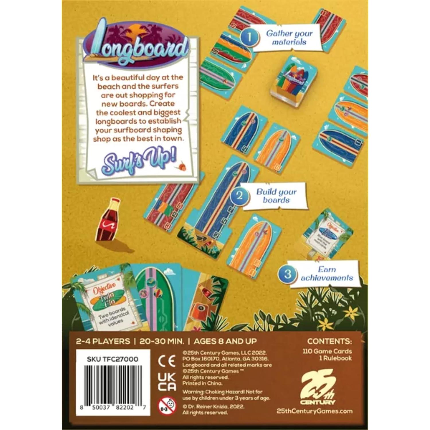 Juego de cartas Longboard - 2 a 4 jugadores - 25th Century Games