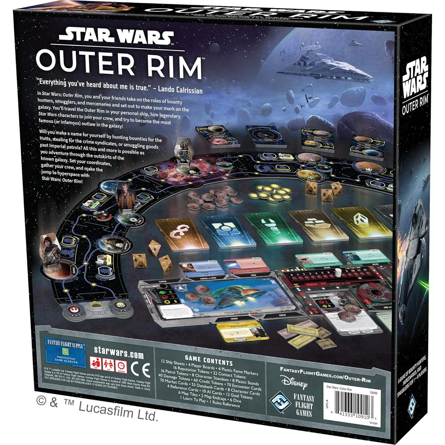Juego de Mesa Star Wars Outer Rim | Estrategia 1-4 Jugadores
