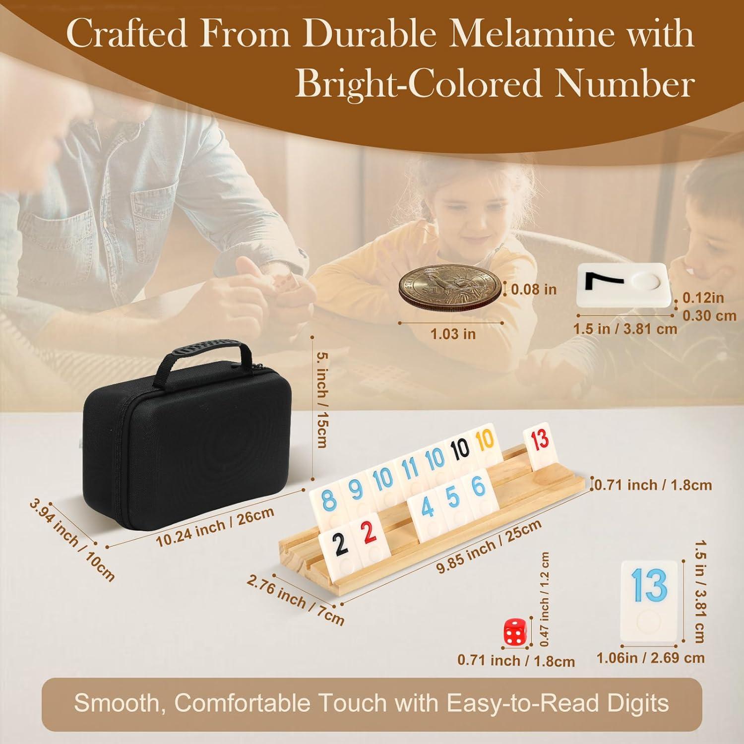 Juego de Rummy Soopotay para 6 Jugadores con Fichas y Soportes