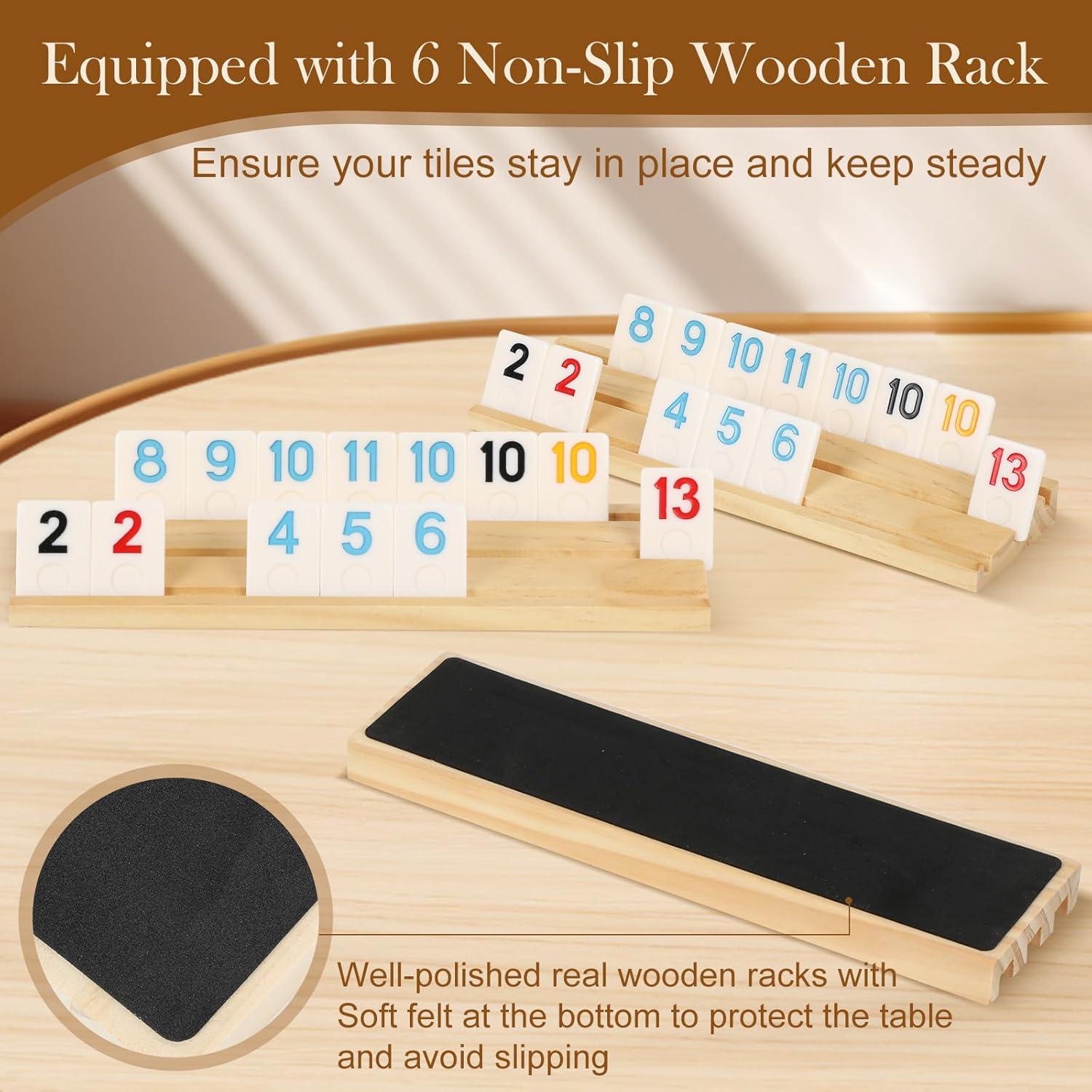 Juego de Rummy Soopotay para 6 Jugadores con Fichas y Soportes