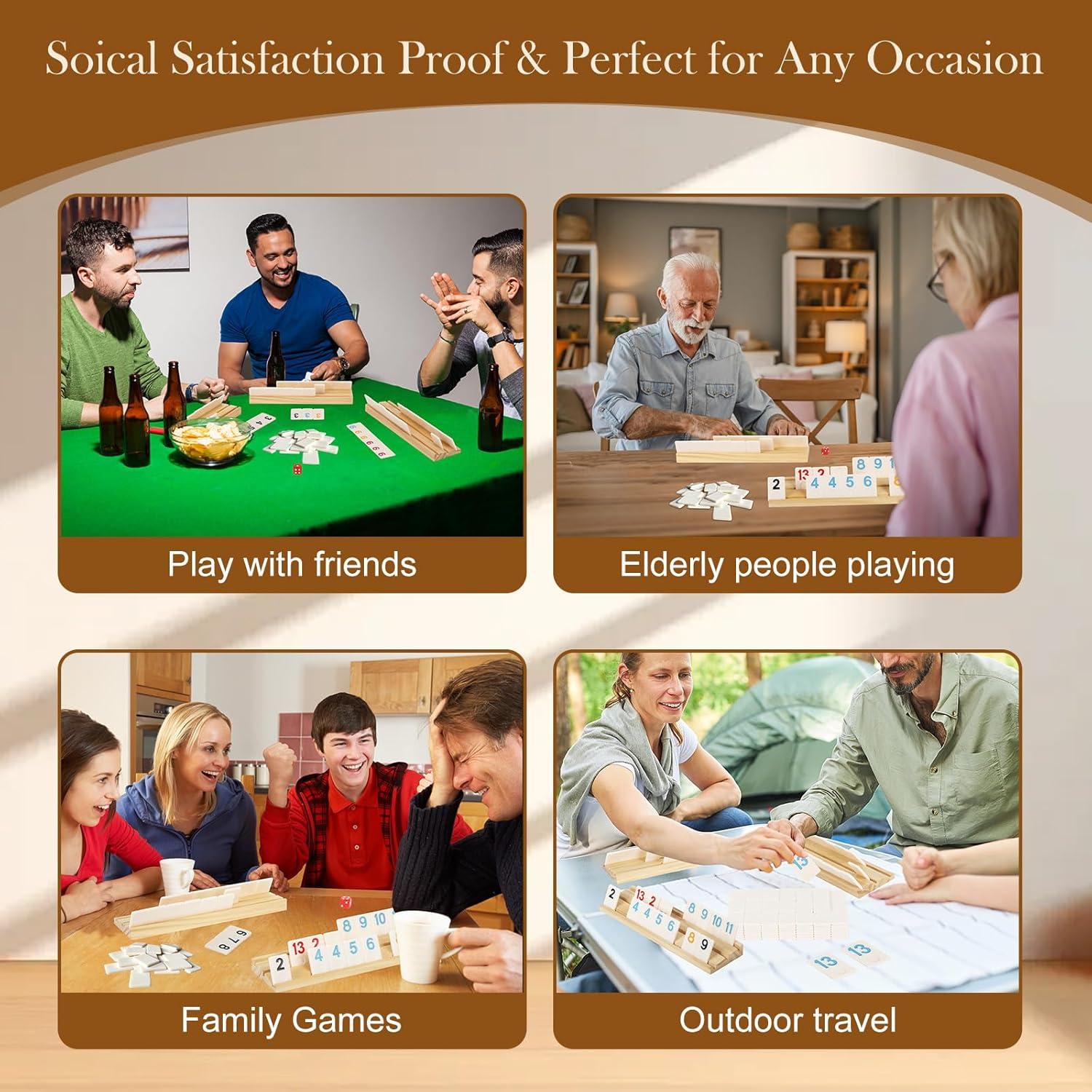 Juego de Rummy Soopotay para 6 Jugadores con Fichas y Soportes