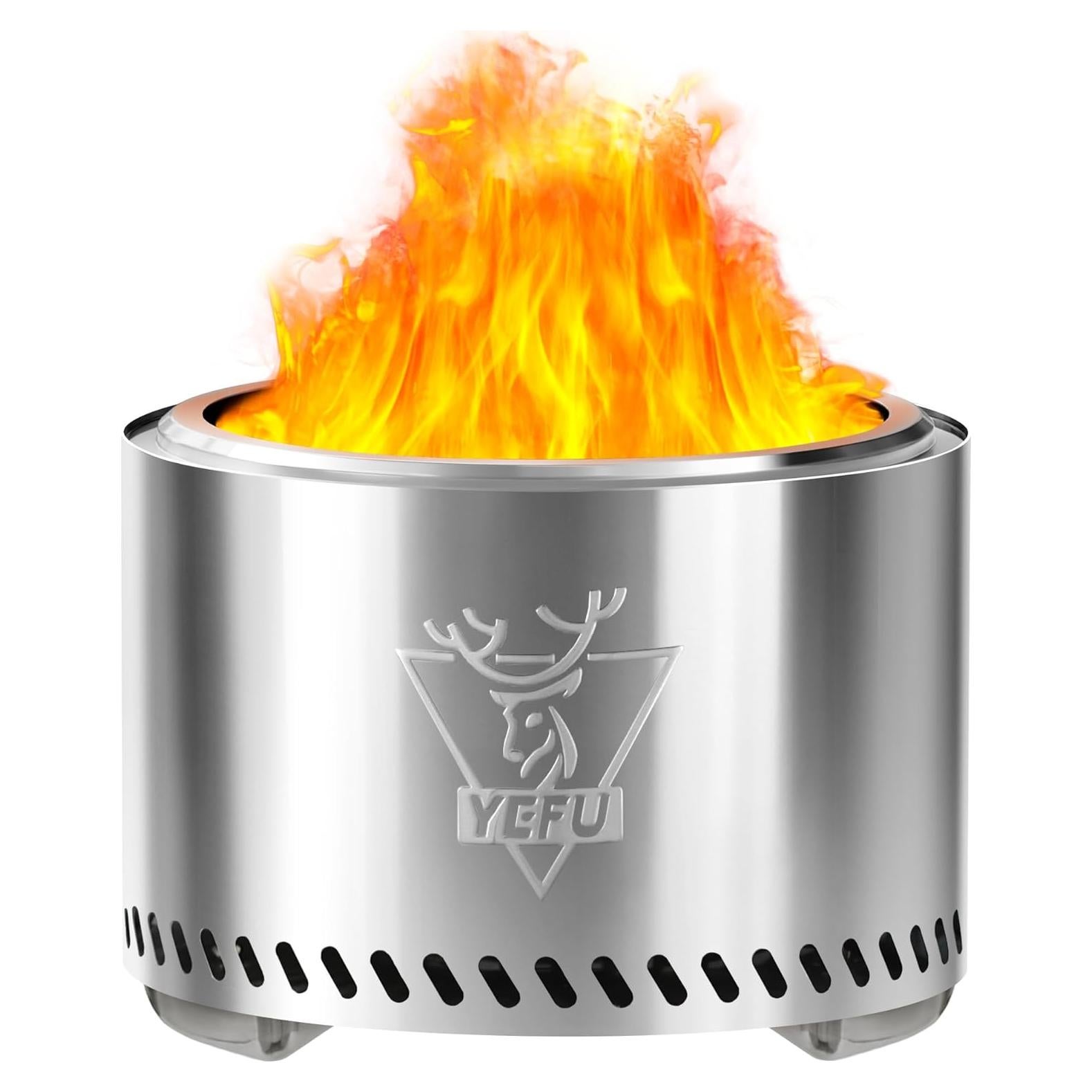 Hoguera YEFU 48 cm Acero Inoxidable Sin Humo para Exterior