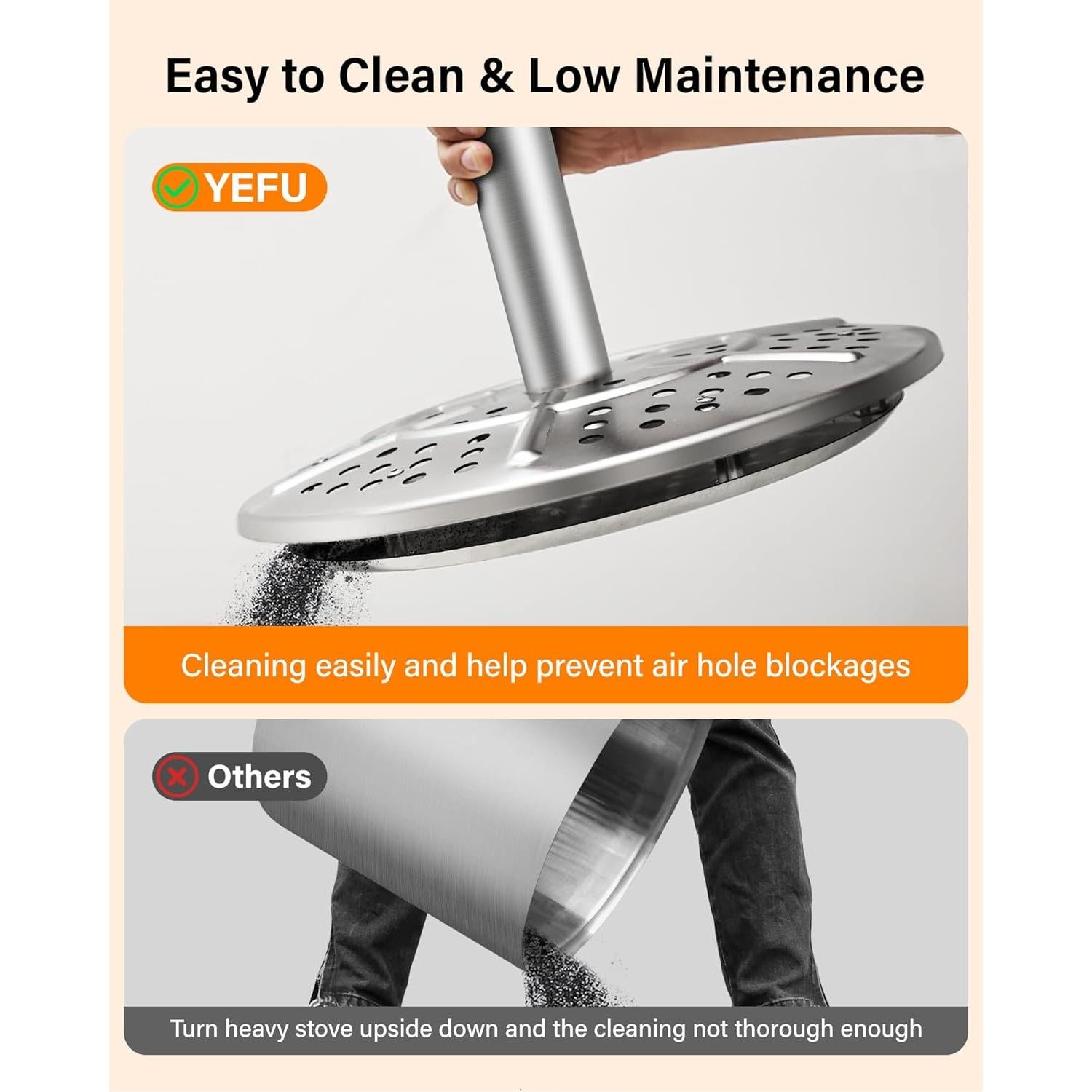 Hoguera YEFU 48 cm Acero Inoxidable Sin Humo para Exterior