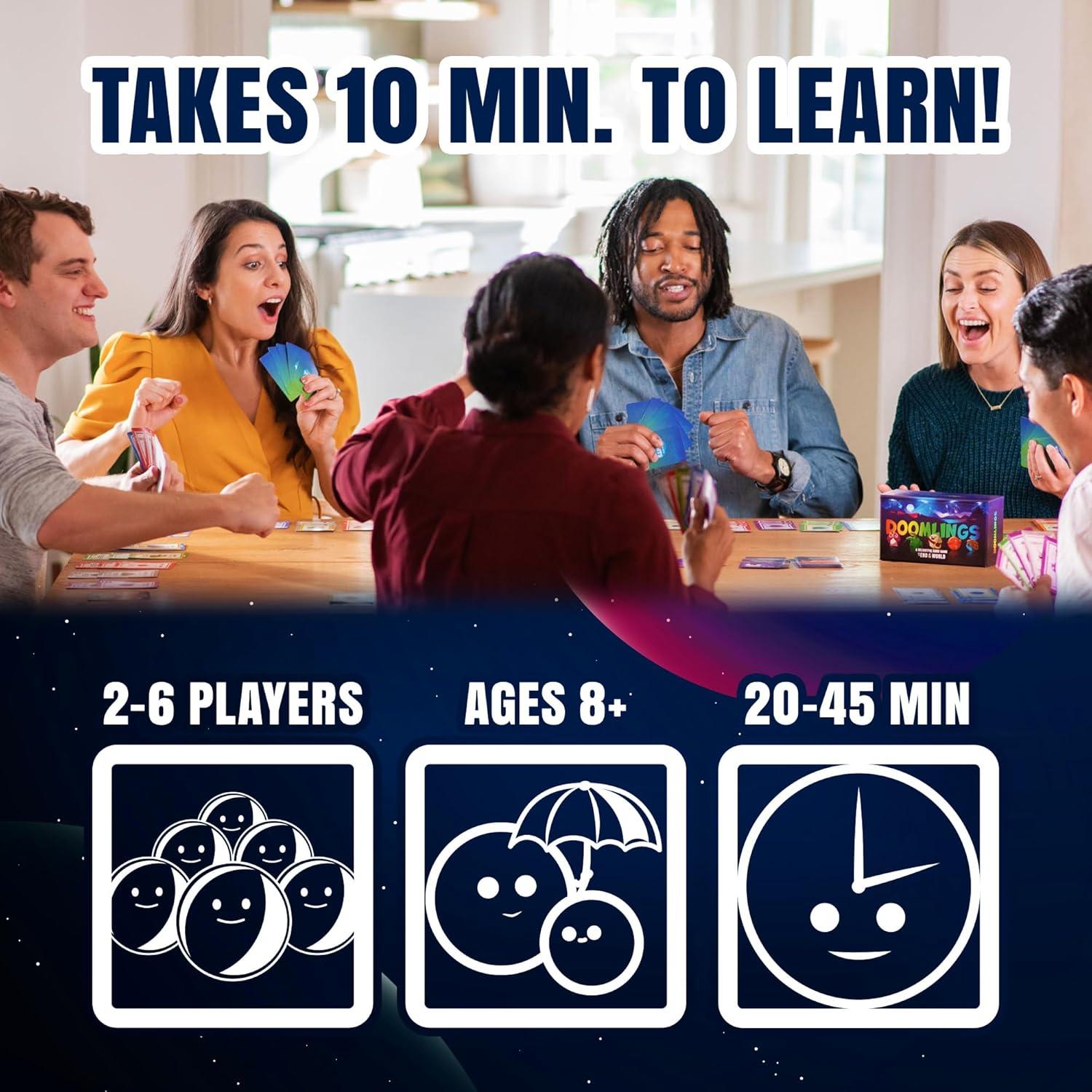 Doomlings Juego de Cartas - Estrategia para 2-6 Jugadores