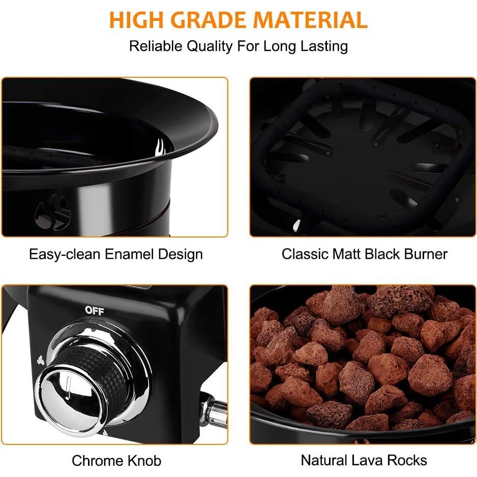 Hoguera de Propano Camplux FP19MB 49 cm Redonda Negra