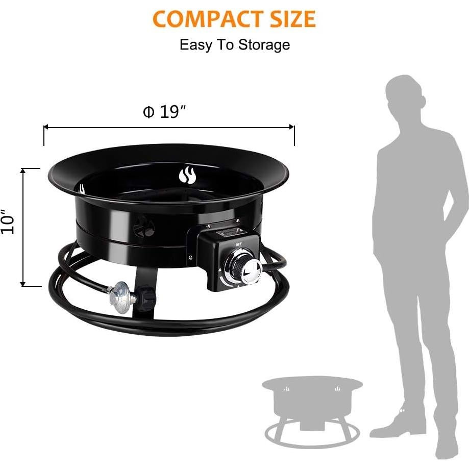 Hoguera de Propano Camplux FP19MB 49 cm Redonda Negra