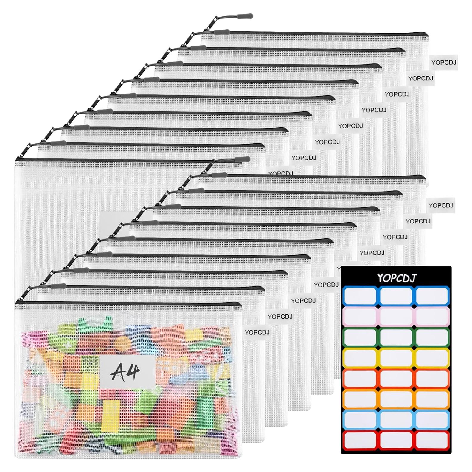 18 Bolsas de Cremallera A4 YOPCDJ Semitransparentes