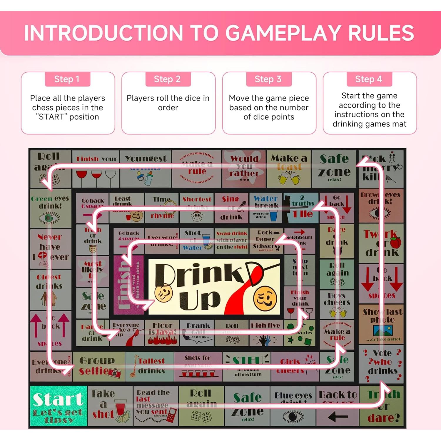 Juego de Mesa Drink Up Gesumu para Fiestas 2-8 Jugadores