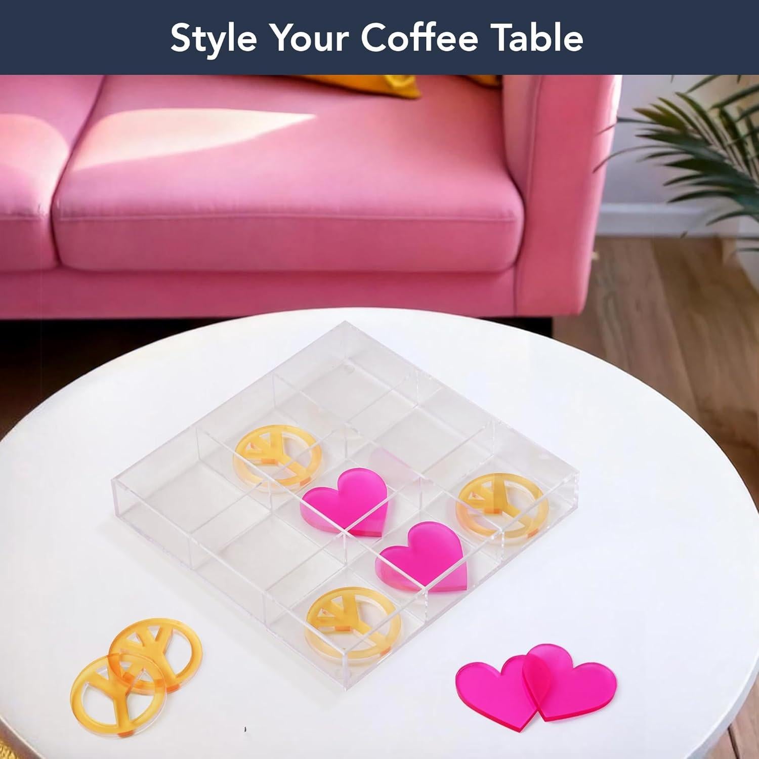 Juego de Mesa Tic Tac Toe Acrílico American Art Decor 25,4 cm