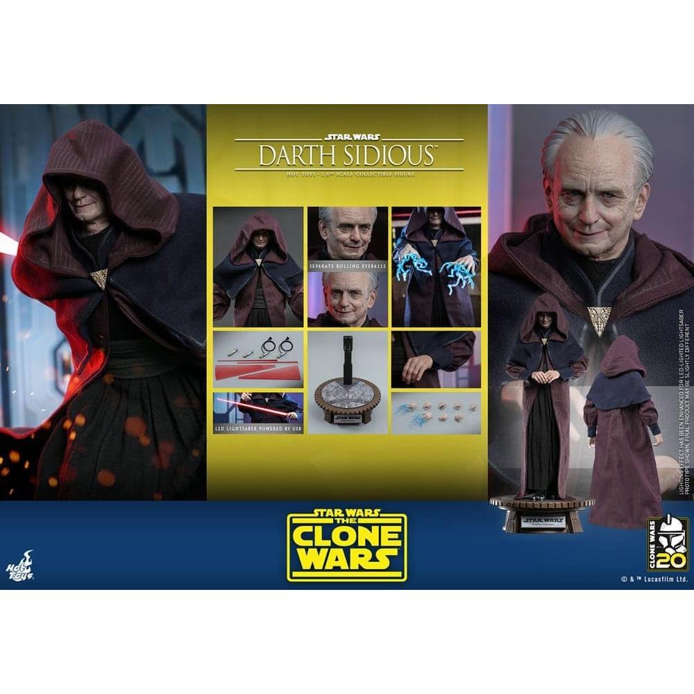 Hot Toys Star Wars: The Clone Wars Emperor Palpatine Darth Sidious 1/6 Scale 12" Collectible Figure