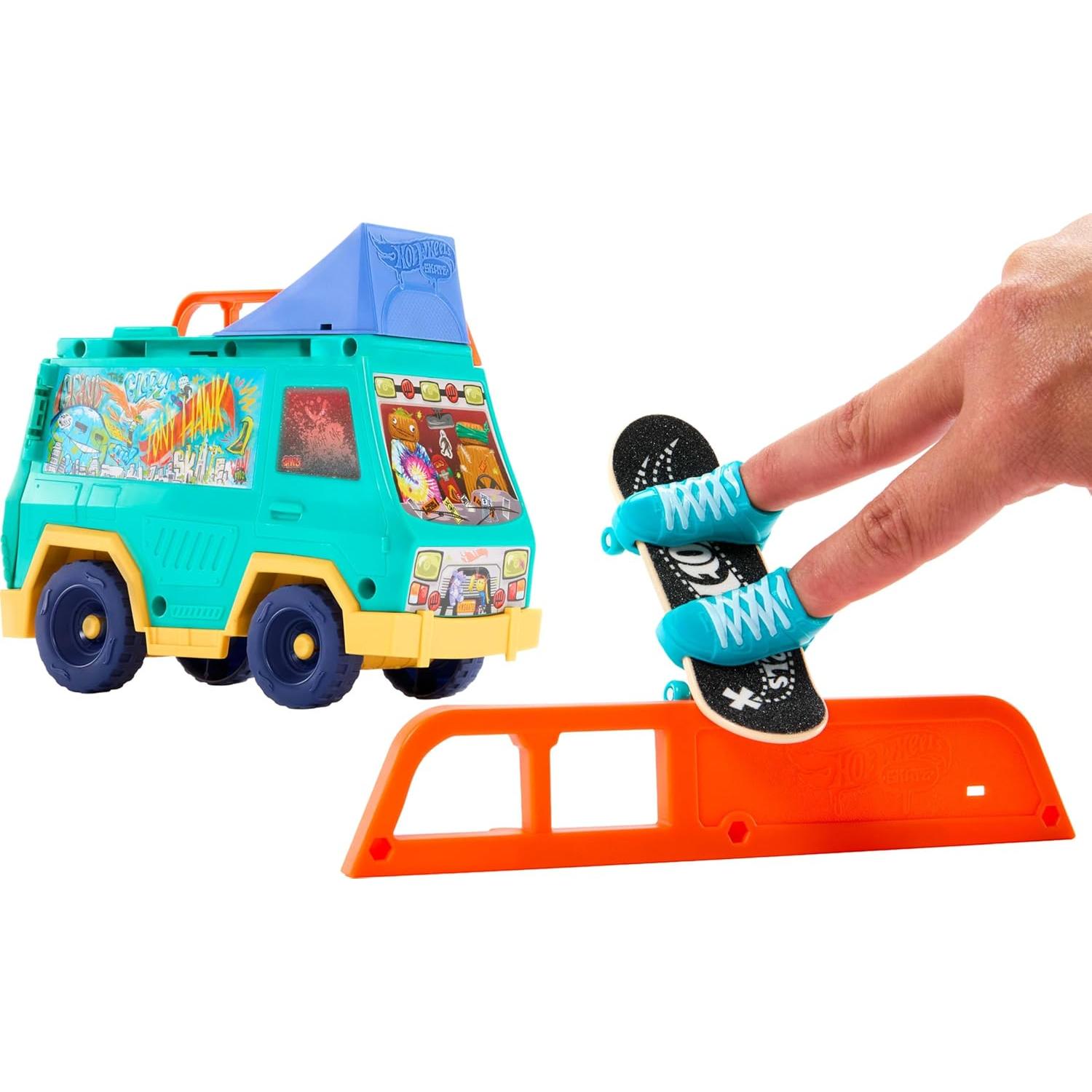 Juego de Patinaje Hot Wheels Skate con Fingerboard y Zapatillas