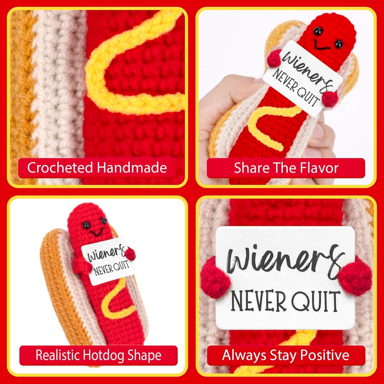 Perro Caliente de Crochet A_AIFAMY con Mensaje Positivo
