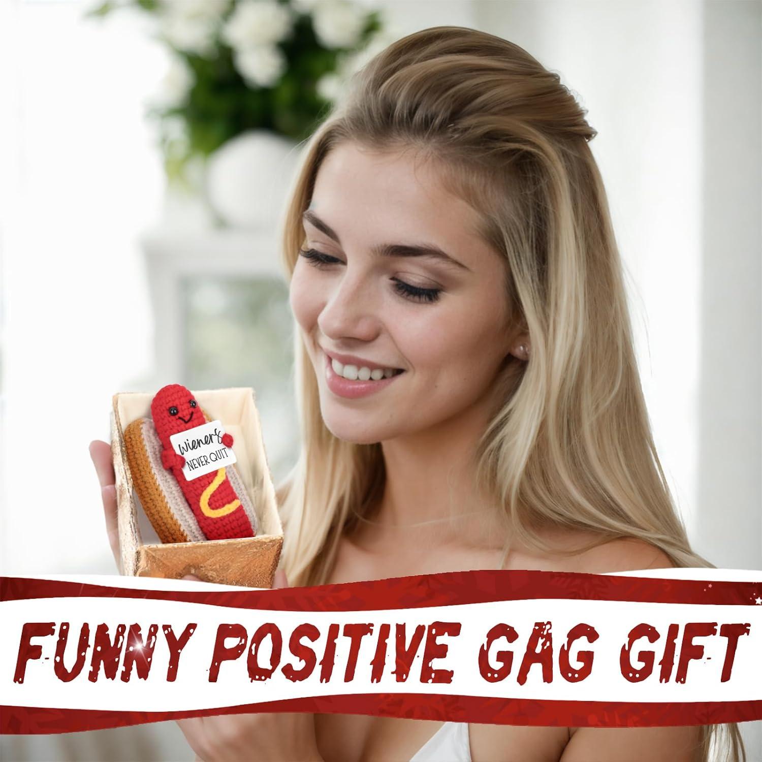 Perro Caliente de Crochet A_AIFAMY con Mensaje Positivo