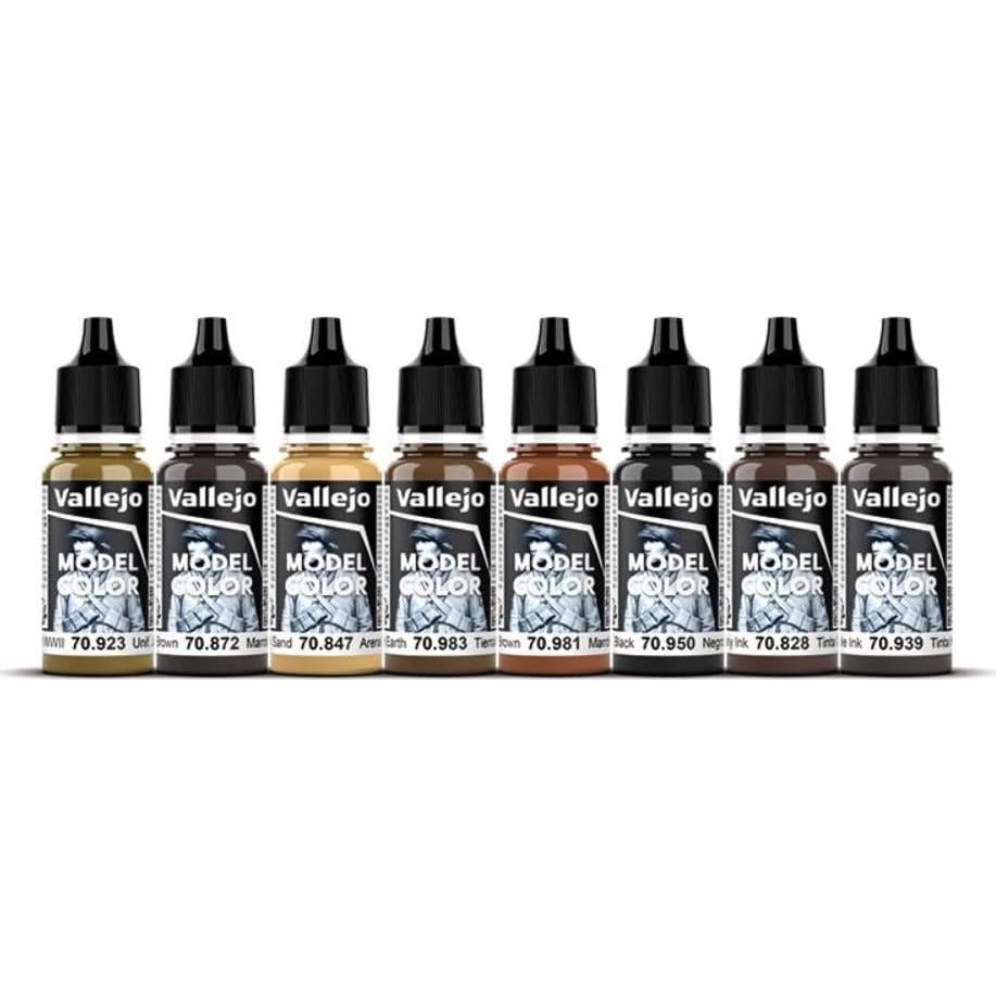 Set de Pinturas Acrílicas Vallejo Madera y Cuero 8 Colores