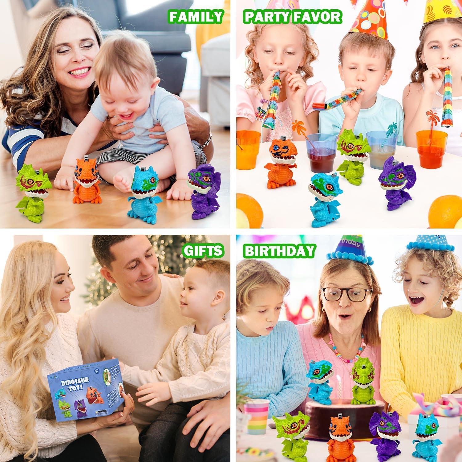 Juguetes Dinosaurios Leetous Paquete 4 Figuras Educativas