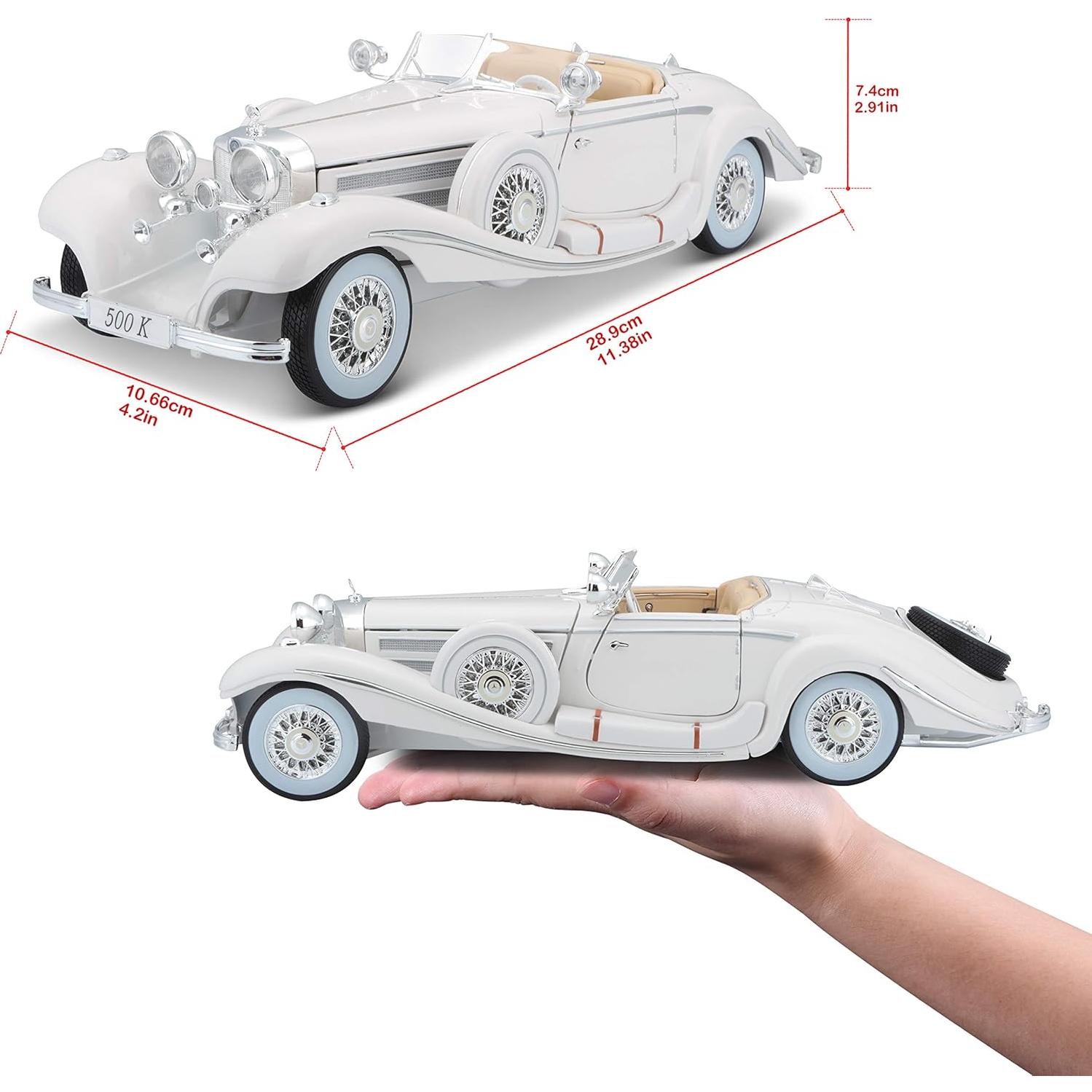 Maisto Vehículo Diecast 1:18 Mercedes-Benz 500 K Blanco