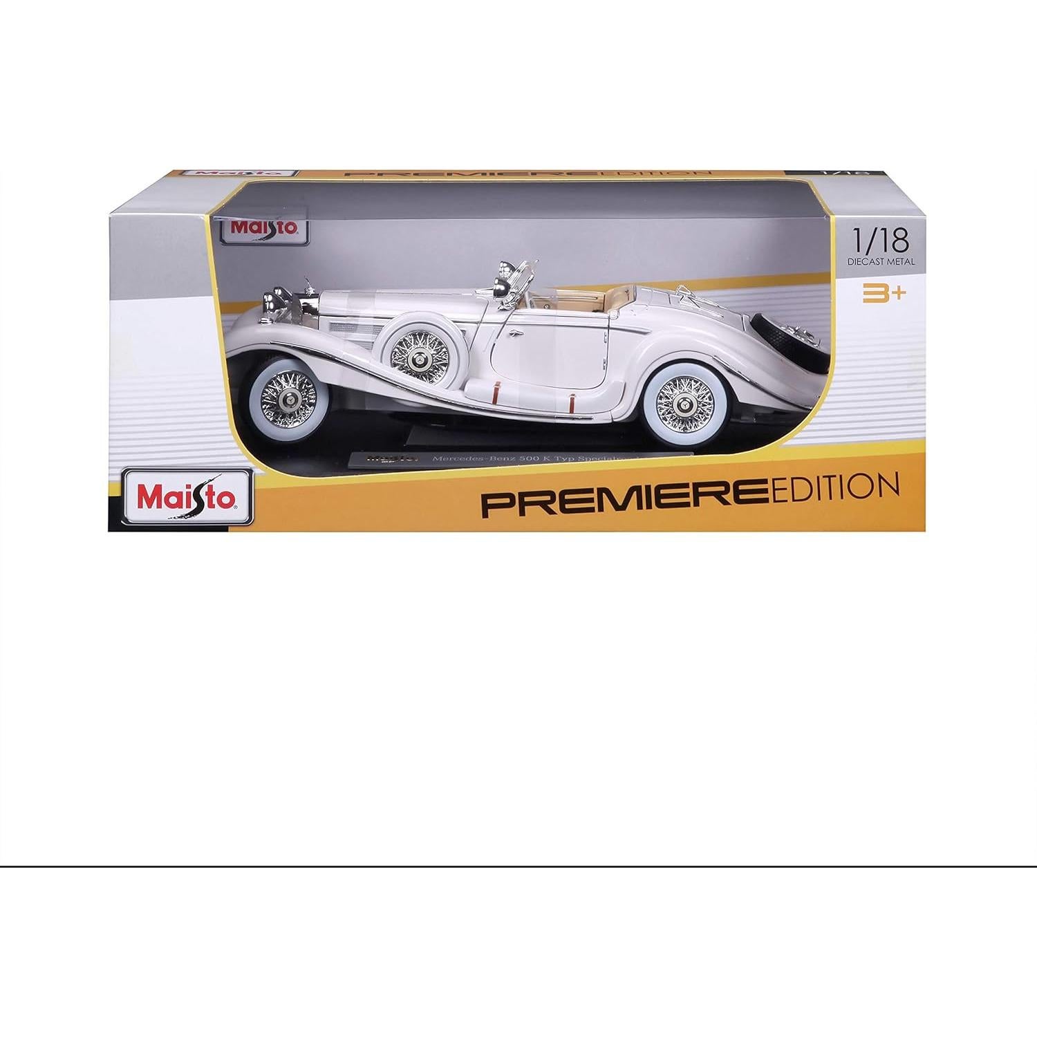 Maisto Vehículo Diecast 1:18 Mercedes-Benz 500 K Blanco