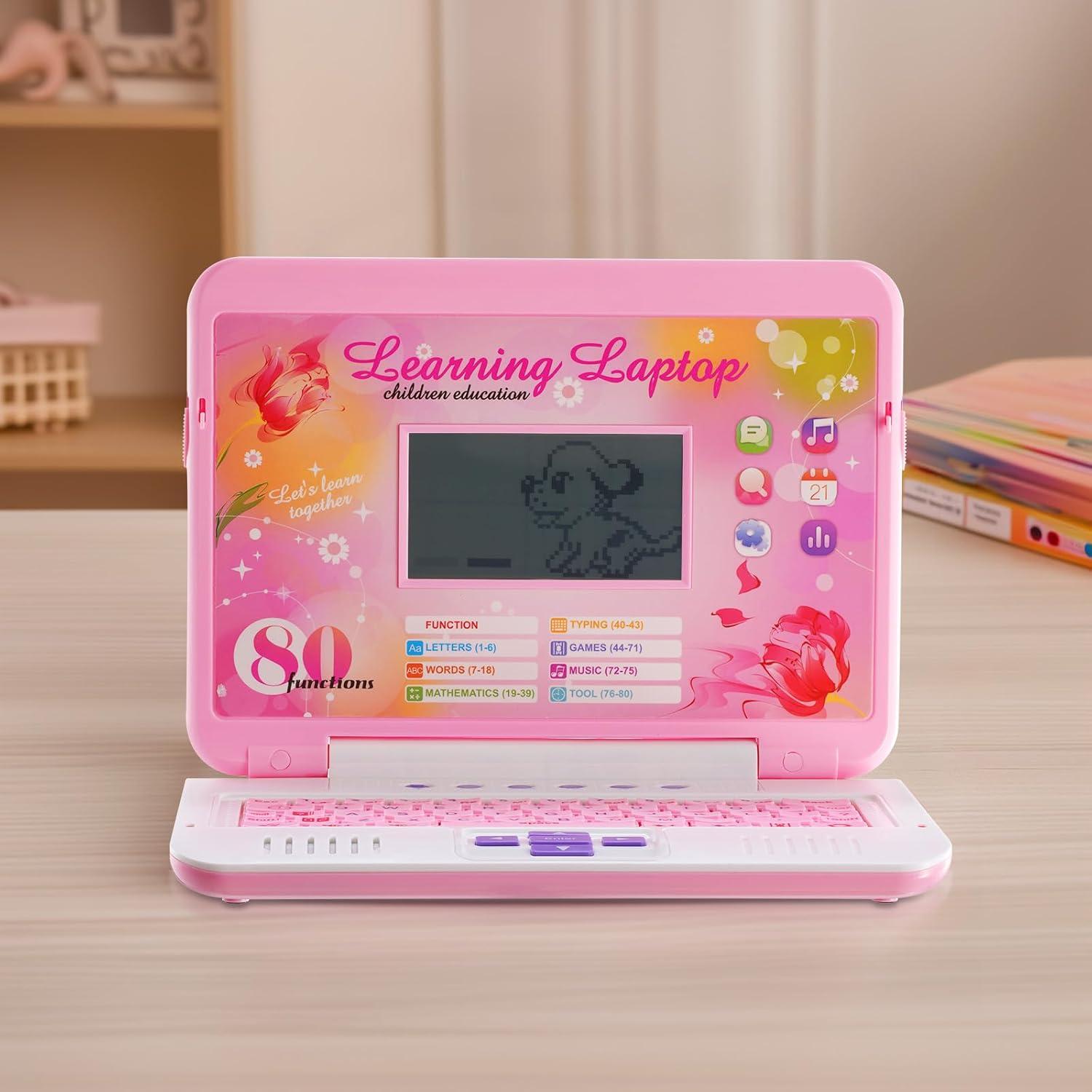 Laptop Educativa LESHITIAN Rosa para Niños 5-10 Años