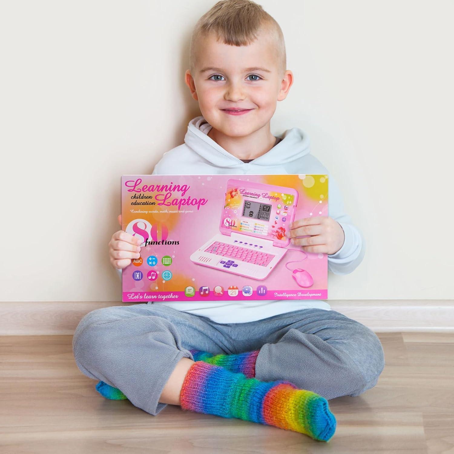 Laptop Educativa LESHITIAN Rosa para Niños 5-10 Años