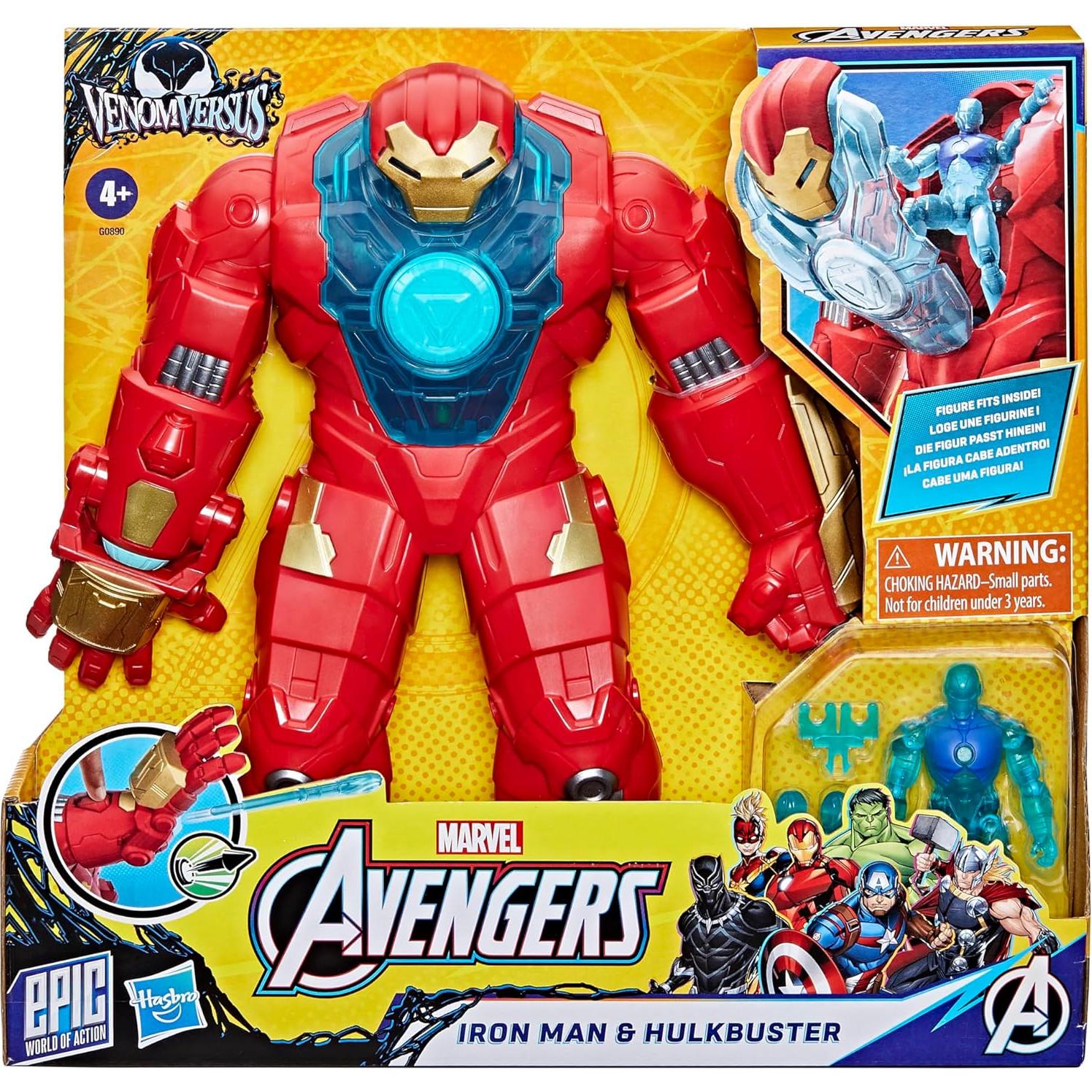 Set de Figuras Marvel Iron Man y Hulkbuster 10 cm