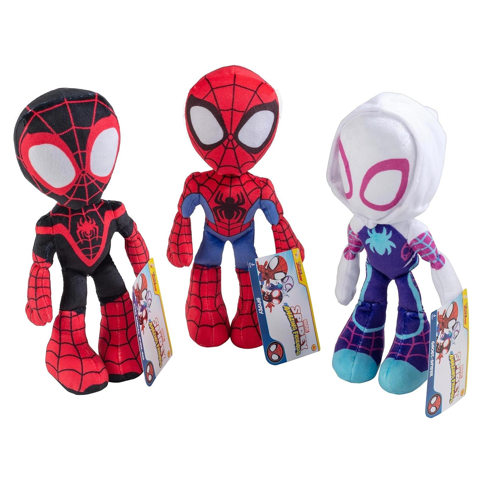 Set de 3 Peluches Marvel Spidey 20 cm - Spider-Man, Miles y Gwen