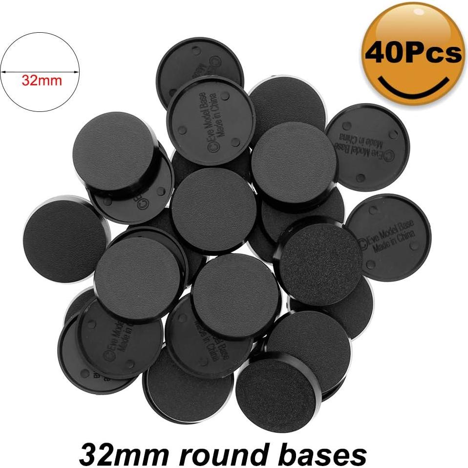 Evemodel MB432 40pcs Bases Redondas Plástico 32mm para Miniaturas