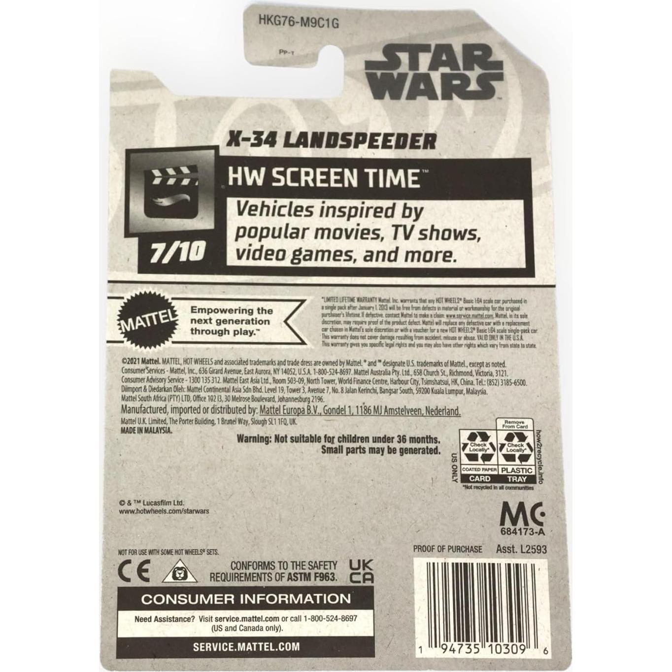 Hot Wheels X-34 Landspeeder 1:64 Mattel - 10.16 cm