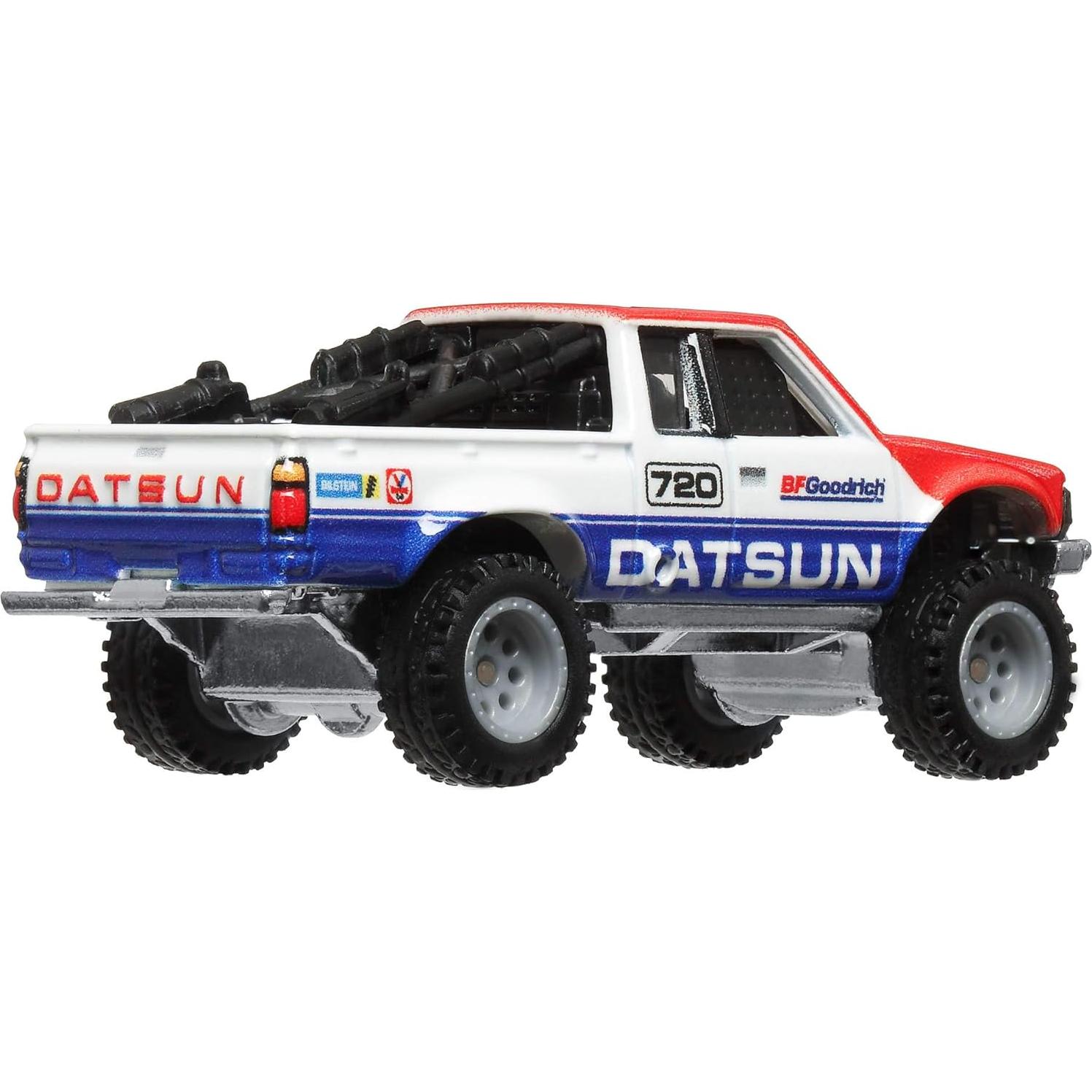 Premium Car Culture Collectible Toy Car, 1:64 Scale Die-Cast Datsun King Cab Baja Custom, Terra Trek Vehicle with Real Riders Tires