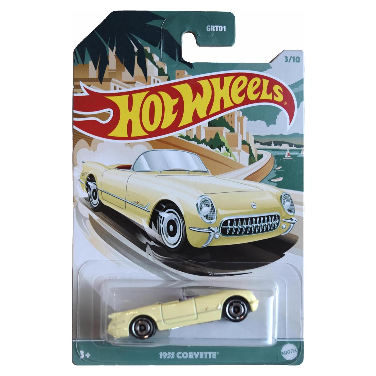 Hot Wheels Corvette 1955 Amarillo 1:64 Metal Fundido