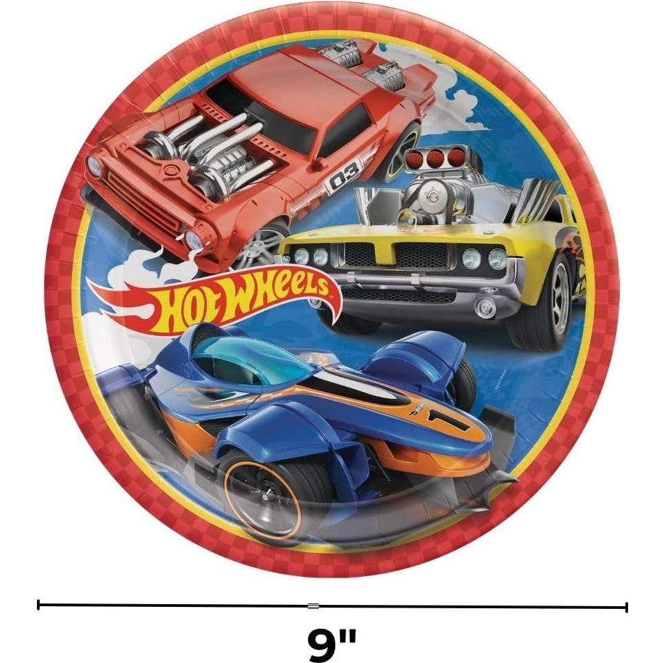 Platos de Papel Redondos Amscan Hot Wheels Multicolor 8 Pzas