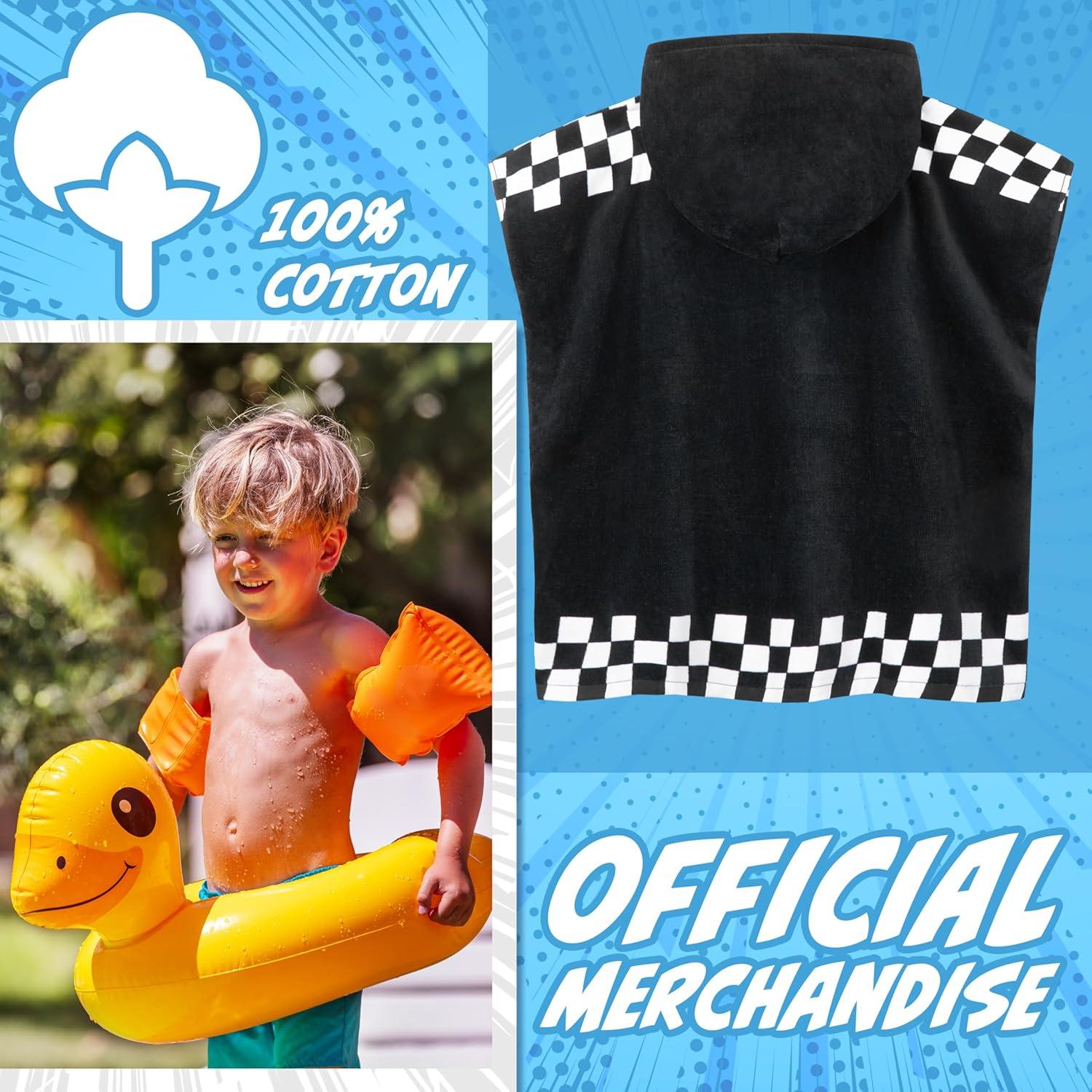 Toalla Poncho Hot Wheels para Niños 4-9 Años Algodón