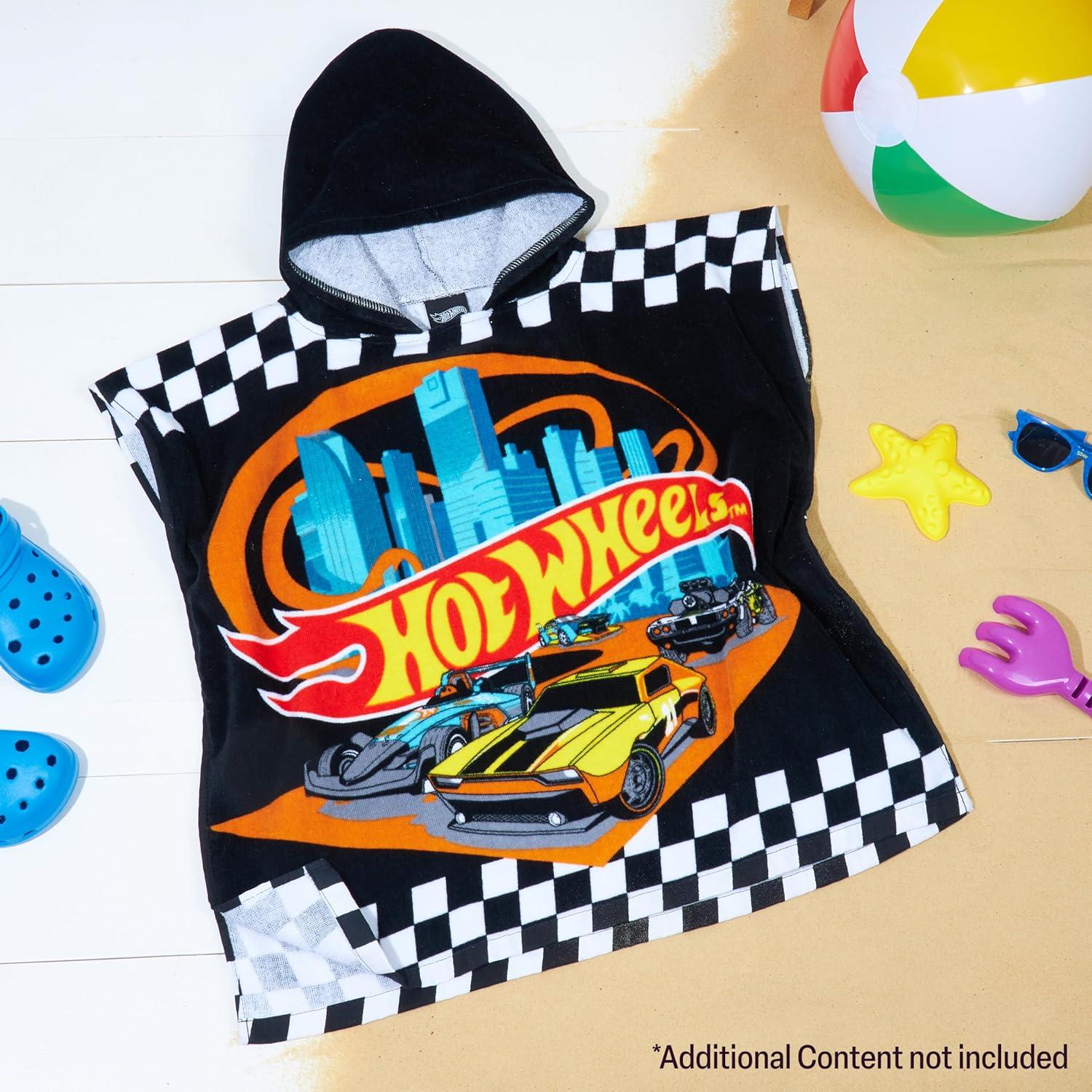 Toalla Poncho Hot Wheels para Niños 4-9 Años Algodón