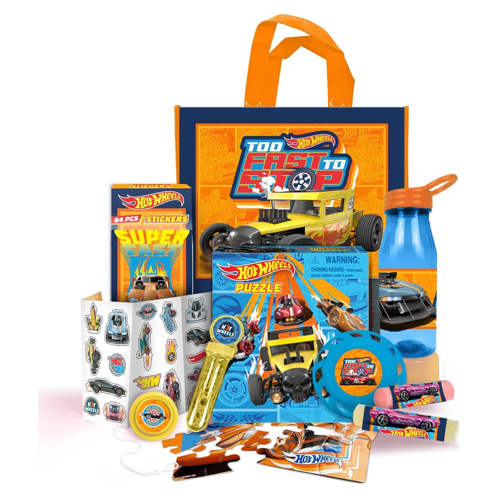 Juego de Regalo Hot Wheels - Bolsa Tote, Rompecabezas y Más