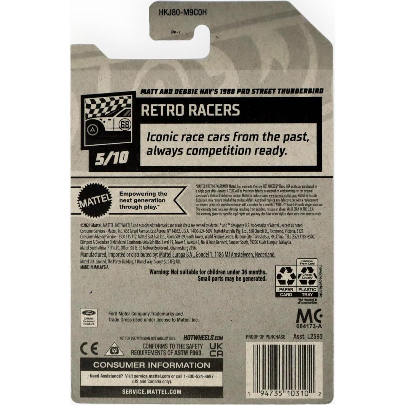 Auto a Escala Hot Wheels Mattel 1988 Pro Street Thunderbird