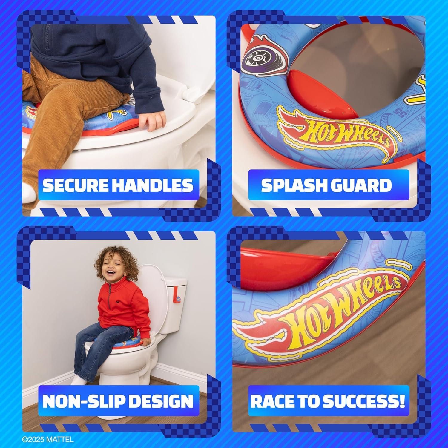 Asiento de Inodoro Soft Hot Wheels con Gancho y Antideslizante