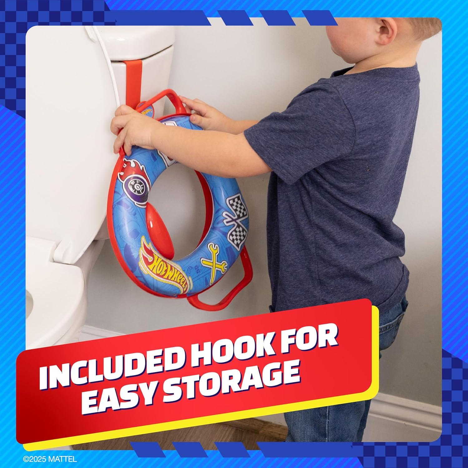 Asiento de Inodoro Soft Hot Wheels con Gancho y Antideslizante