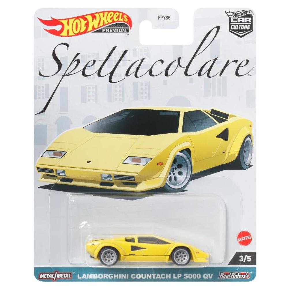 Auto de Colección Lamborghini Countach LP 5000 QV Amarillo Hot Wheels