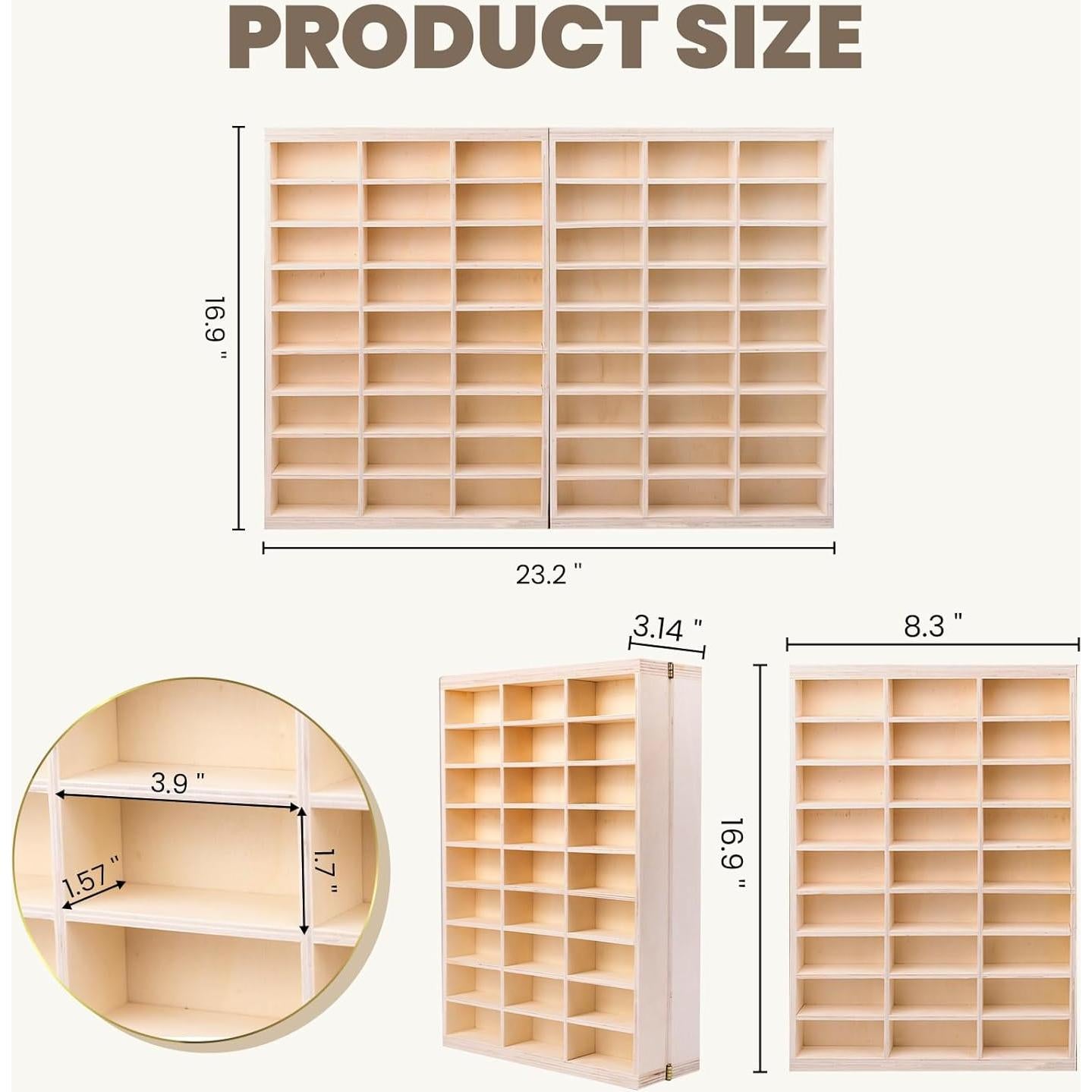 Estuche de Exhibición de Madera WodGod 54 Compartimentos