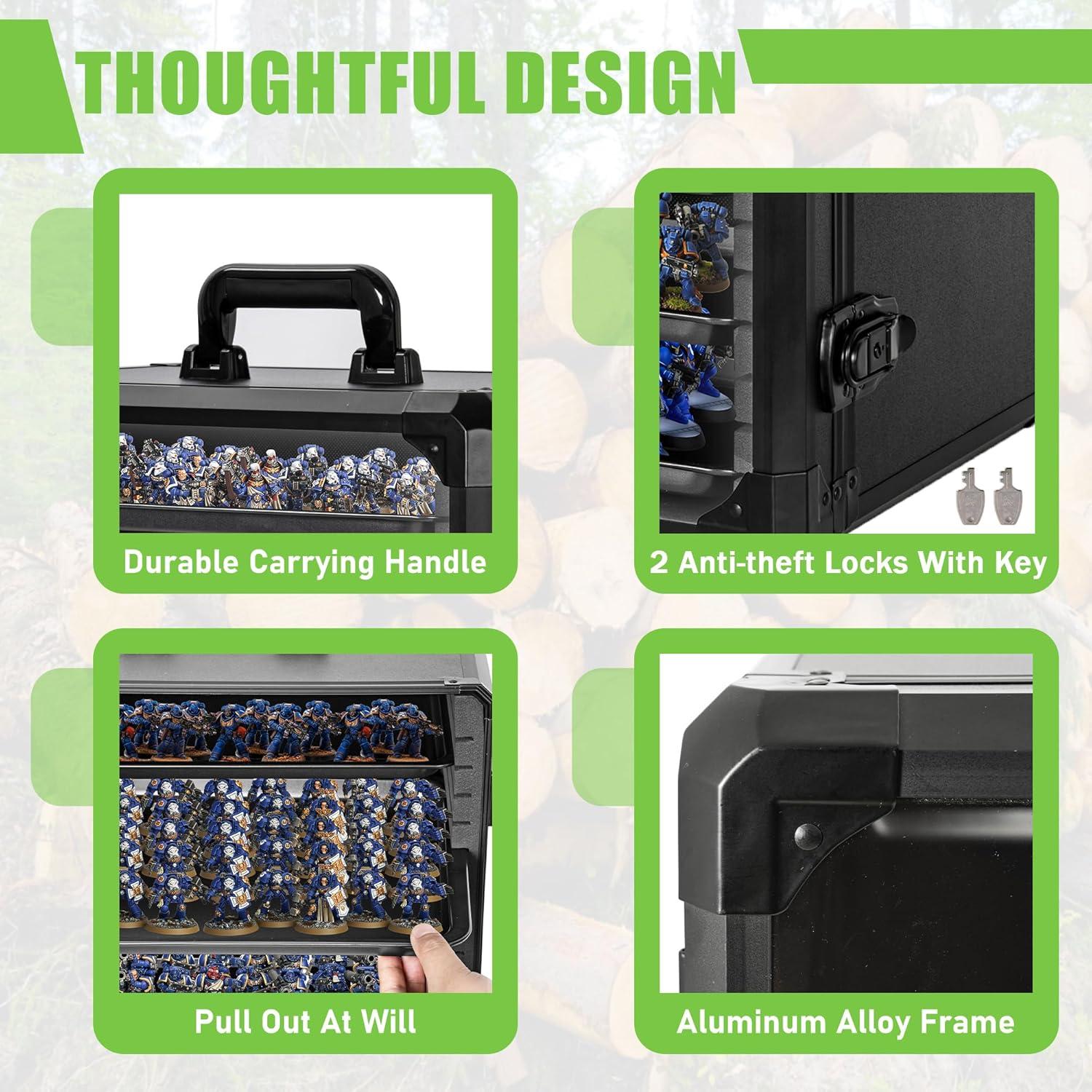 Caja de Almacenamiento de Miniaturas WELIDAY Grande con Cerradura